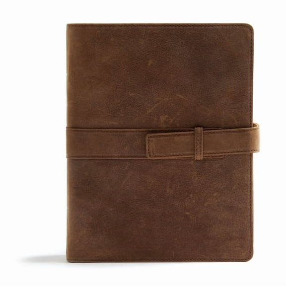 CSB Legacy Notetaking Bible, Tan Genuine Leather with Strap, (Hardcover)
