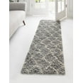 thumbnail image 4 of Unique Loom Trellis Shag Collection Area Rug - Ruby (2' 7" x 12' Runner Gray/Ivory), 4 of 11