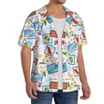thumbnail image 2 of Goofa Summer Stamp Printed Men's Casual Short-sleeved Shirt,Lightweight Breathable Button-down,Summer Casual men's top,Versatile Fashion shirt-4X-Large, 2 of 7