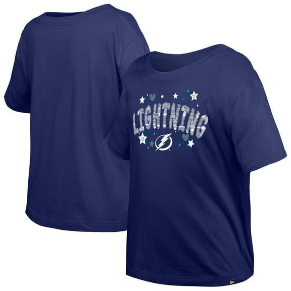 Girl's Youth New Era  Blue Tampa Bay Lightning Flip Sequin T-Shirt