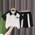 thumbnail image 3 of Uxgjfwu Kids Outfits Summer Clothing Toddler Short Sleeve Blouse Shorts Sets Boys And Girls Casual Clothing 2PC Sets, 3 of 4