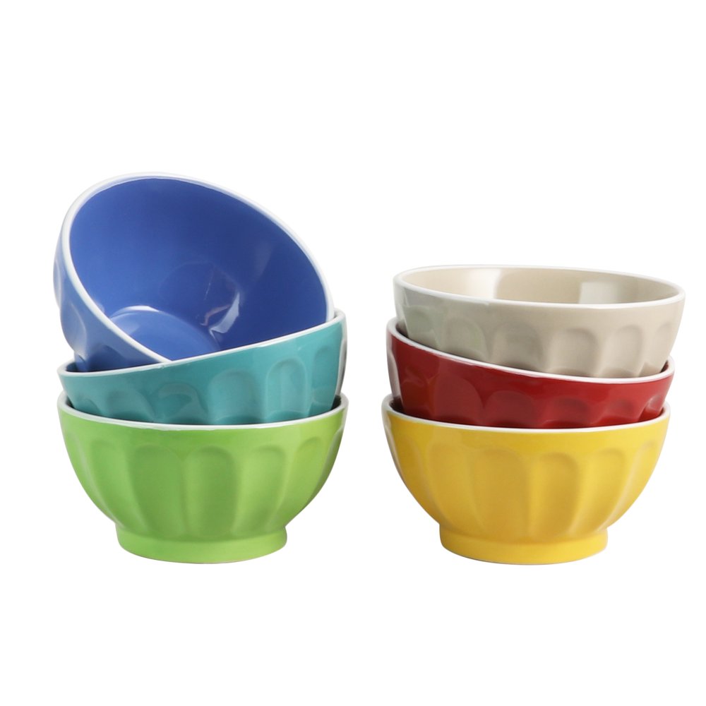 Gibson Home Color Fun 6 Piece 6 in. Cereal Bowl Set in Assorted Colors