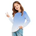 thumbnail image 4 of Abcomgle Girls Long Sleeve Shirts 10-12 Crewneck Fall T Shirts for Girls Trendy Basic Girls Tops Trendy Gradient Blouses for Girls with Pocket, 4 of 5