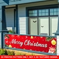 thumbnail image 2 of 1 PC, 2D Flat/ Flat art decorative banner decoration, Merry Christmas red design pattern, 78.8x17.7 inches (200x45cm), universal daily wall decoration, elegant daily front door decoration, party bann, 2 of 5