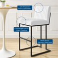 thumbnail image 5 of Pemberly Row 30" Modern Fabric Tufted Bar Stool in White (Set of 2), 5 of 9