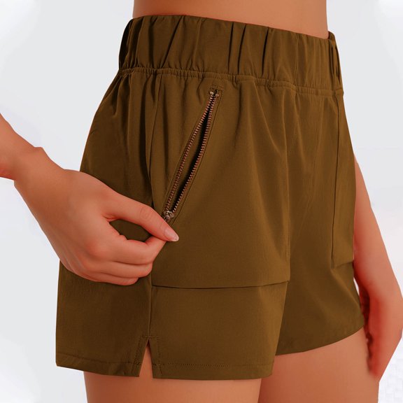 HomeGardon Shorts for Women Waterproof Stretch Shorts Mid Rise Summer Outdoor Golf Workout Shorts Zip Pockets with Belt Women Lightweight Cargo Hiking Shorts Athletic Shorts