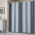 thumbnail image 4 of Shower Curtain for Bathroom Modern Blue Black Stripe Waterproof Bath Curtains Shower Curtains with Hooks,Retro Gradient Striped Line Bathroom Curtain Privacy Drapes for Bathtubs Toilet 36x72in, 4 of 9