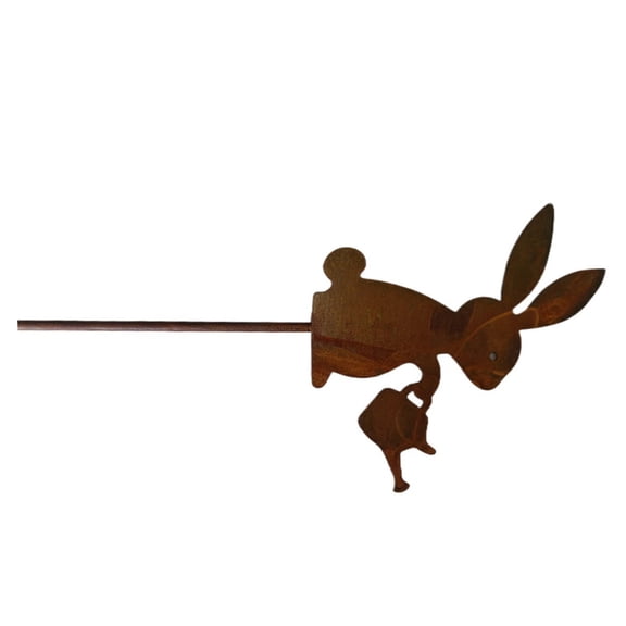 Easter Rabbits Garden Stake Metal Rabbits Rabbits Decorative Yard Stake Spring Easter Garden Yard Stake Decors