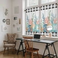 thumbnail image 5 of Coastal Corals Shells Kitchen Curtains 45 Inch Length, Ocean Marine Life Sstarfish Black Plaid Tiers Curtains for Bathroom Bedroom Cafe, Light Filtering Window Treatment Drapes 2 Panels 42"Wx45"L, 5 of 8
