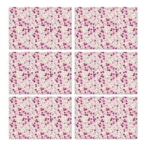 Pioneer Flower Floral Print Pattern Summer Placemats Table Placemats Set Of 6-Linen Kitchen Washable Placemats Table Mats 12x18 Inch Non-Slip Heat Resistant