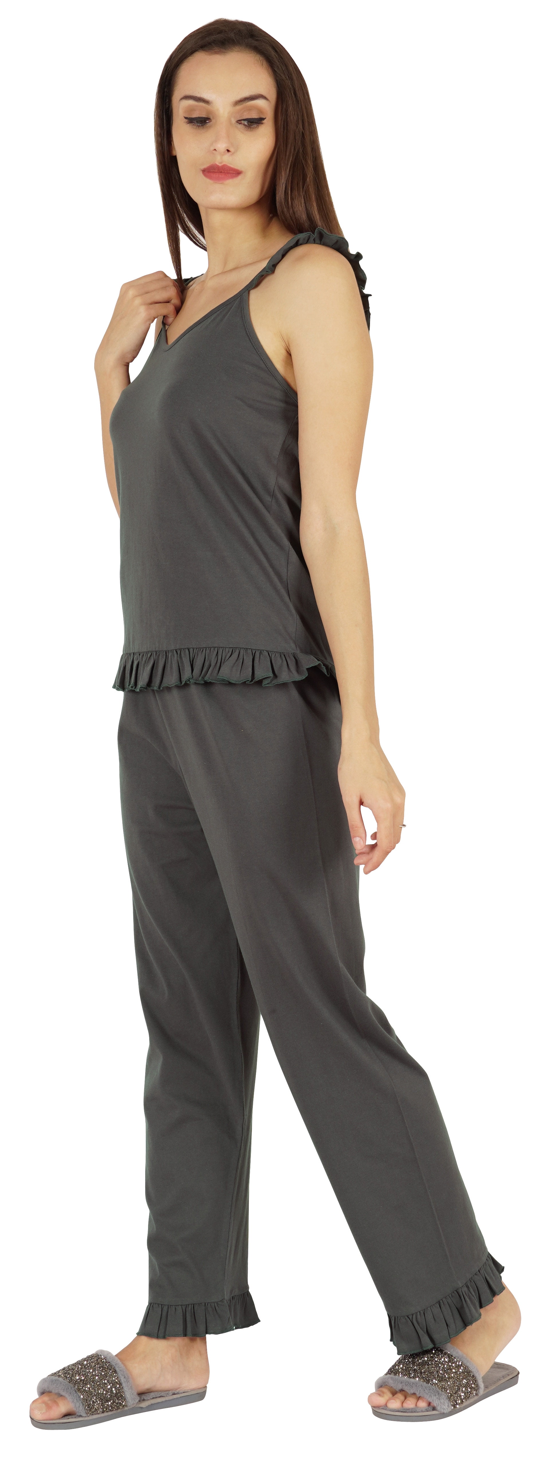 Inkmeso Sexy Lingerie Nightwear Set For Womens 2 Pcs Sleepwear Sets Tank Top W/ Pajamas