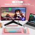 thumbnail image 4 of LexonElec T60PRO 60% Mechanical Keyboard and Mouse Combo+Coiled USB C Cable, Compact RGB LED Backlit Keyboard, Clicky Blue Switch, 6400 DPI Programmable RGB Mouse for PC Mac PS4 Gamer(Pink&White), 4 of 9