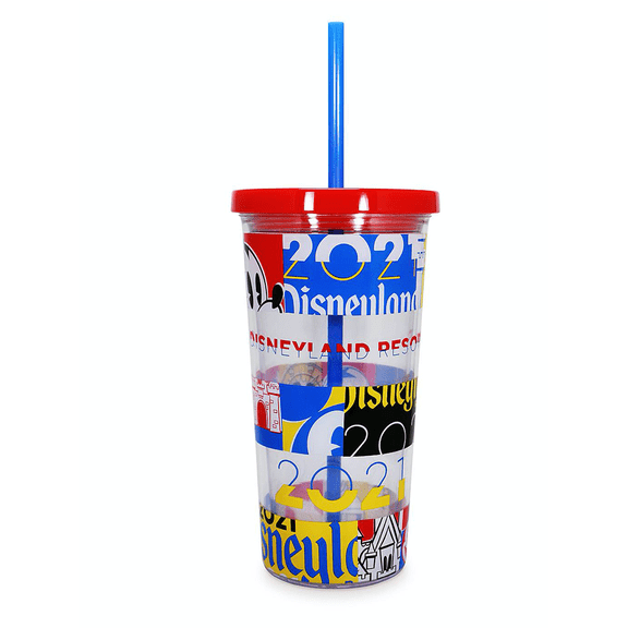 Disney Parks Disneyland 2021 Mickey and Friends Tumbler with Straw New