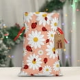 thumbnail image 4 of Fuzoiu Daisy and Ladybug Print Christmas Gift Bag,Burlap Gift Bag with Drawstring Closure & Hang Tag,Perfect for Holidays, Birthdays, and Special Occasions-Small, 4 of 7
