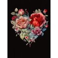 thumbnail image 2 of Creative Floral Heart Pattern Printed Women'S Trendy Round Neck Short Sleeve, Simple Casual Sports T-Shirt, Comfortable Summer Top for Holidays., 2 of 6