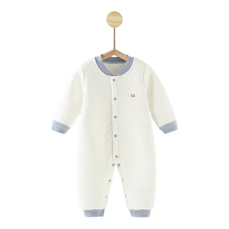 

Elainilye Fashion Infant Baby Jumpsuit Soft Warm Pajamas Unisex Cotton One-piece Long Sleeve Romper Jumpsuit Sizes Newborn-24M