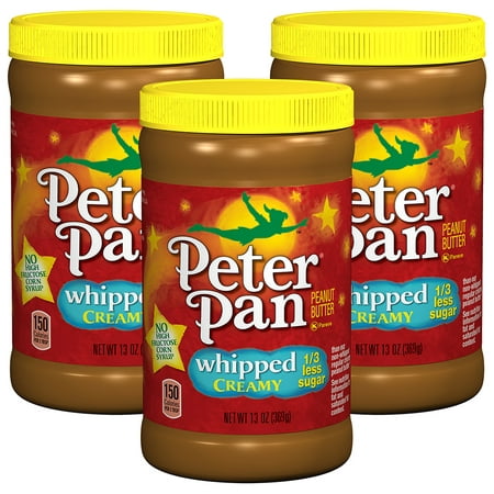 (3 Pack) Peter Pan Creamy Whipped Peanut Butter, 13 Ounce