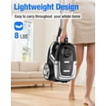 thumbnail image 4 of Max 1600W Multi-Surface Bagless Canister Vacuum Cleaner, 40kPa Suction, Lightweight Corded Vacuum, HEPA Filter, Auto Cord Rewind, Floors, Carpets, Pet Hair, Home Apartment, 4 of 5