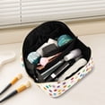 thumbnail image 2 of FORMRS Makeup Bag Travel Cosmetic Organizer for Women Fold Flat Zipper Pouch with Handle, Polka Dot, 2 of 8