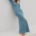 thumbnail image 3 of Robe Longue en Tricot pour Femmes à Couleur Contrastée, 3 of 7