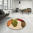 thumbnail image 4 of Ahgly Company Tapis Rond Lavable en Machine Intérieur Transitionnel Acajou Brun, 6 Pieds Rond, 4 of 7