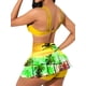 thumbnail image 4 of Txlixc Traje de baño de 2 piezas para mujeres, vestido de bikini de color sólido + falda de hoja de loto Txlixc  moda, 4 of 5