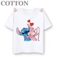 thumbnail image 3 of Camisetas de algodón para niños de moda de verano con múltiples estampados de manga corta y cuello redondo de Disney Stitch Anime, 3 of 5