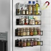 IZEYNO 4 Pack Magnetic Spice Rack for Refrigerator, Side of Fridge Storage Shelves, Kitchen Shelf Organizer