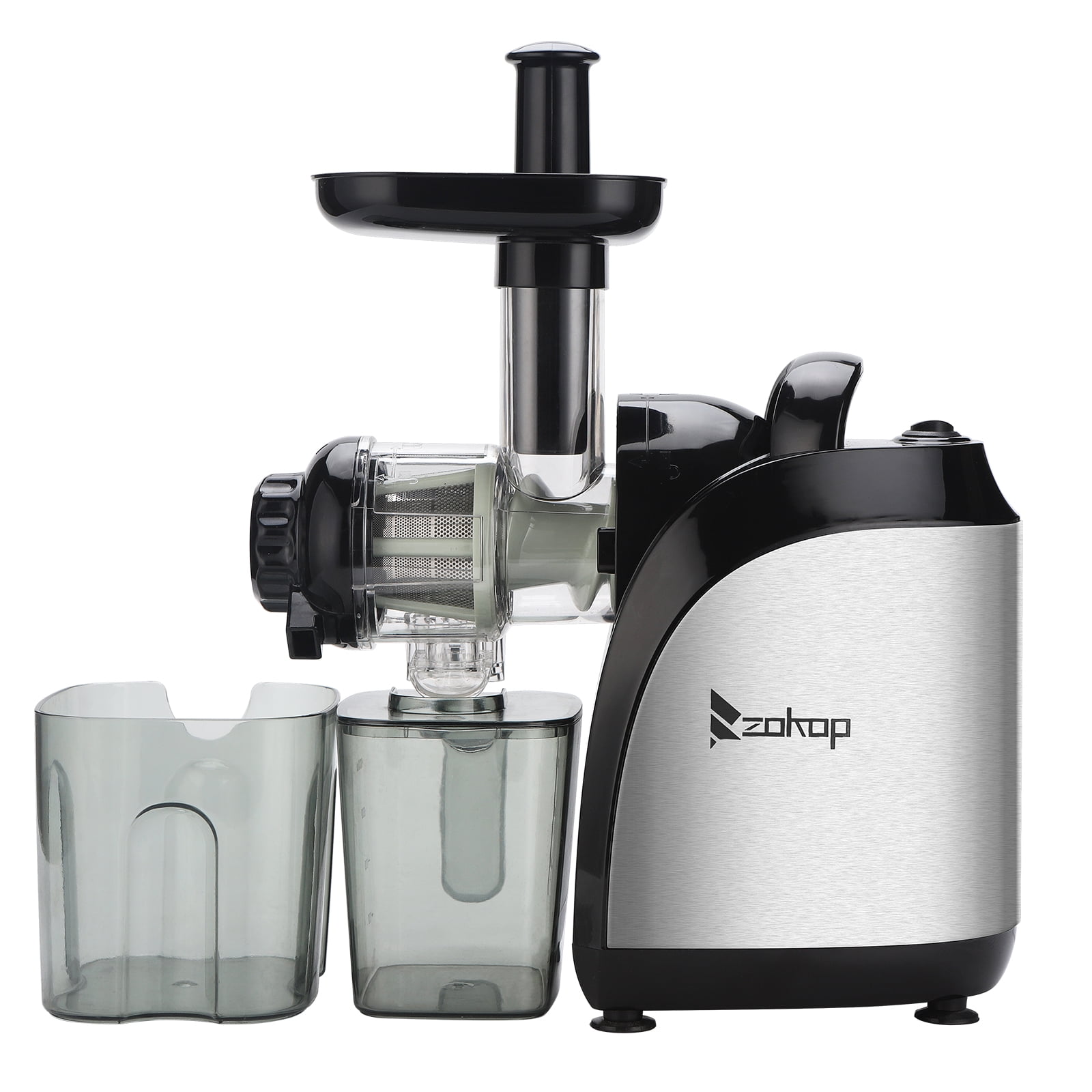 BPA-Free Encory 2 Speed Slow Masticating Juicer Extractor Cold Press Juicer with Brush Silver & Black, 150W Juicer Machines for Vegetables and Fruits 