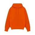 thumbnail image 3 of Zimjoy Men's Orange Hoodie Solid Plain Casual Loose Hooded Fleece Sweatshirt with Pocket Long Sleeve Drawstring Cozy Pullover Hoodies, Orange 2XL, 3 of 5