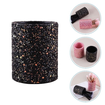 GOOHOCHY Simple Cosmetics Brush Holder Storage Holder Black Pu 1Pcs