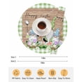 thumbnail image 6 of 13 Inch Round Placemats Set of 4, Happy Easter Non Slip Heat Insulation PP Table Mats, Gnomes Rabbit Flowers Green Check Wooden Washable Place Mats for Kitchen Dining Party Table Decor, 6 of 7