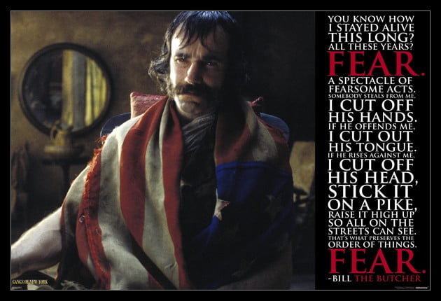 Gangs Of New York Bill The Butcher Quote Laminated And Framed Poster