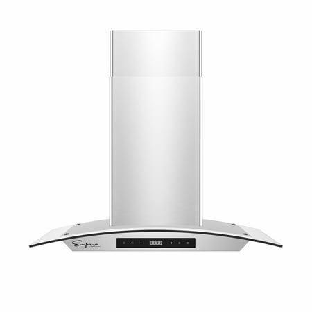30 in. 400 CFM Ducted Kitchen Glass Wall Mount Range Hood in Stainless Steel