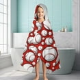 thumbnail image 6 of Red Baseballs Pattern Hooded Bath Towel，60"x35" for Ages 3 To 12 Kids, Quick Dry Lightweight Soft Microfiber Hood Beach Towel Cover Up for Kids, 6 of 7