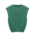 thumbnail image 4 of Sweater Vest for Women Fashionable Sleeveless V Neck Pullover Knitted Tops 2026 Fall Spring Outfits Solid Color Waistcoat Temperament Casual Sweater Dark Green S, 4 of 4