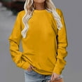 thumbnail image 2 of Dezsed Womens Long Sleeve Tops Crewneck Sweatshirts Casual Solid Color Tunic Tops Pullover Khaki XL, 2 of 5