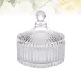 thumbnail image 3 of Crystal Glass Candy Jar Desktop Display Can Snacks Stoage Jar with Lid for Home Shop (Striped Clear Jar, Large, No. 8), 3 of 8