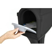 Simplay3 Classic Black Residential Post Mount Mailbox with Traditional Design