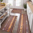 thumbnail image 2 of Boho Red Multicolored Ethnic Pattern Kitchen Rugs Sets Of 3,Kitchen Runner Rugs Non Skid Washable,Decorative Kitchen Floor Mats for Kitchen,Sink,Laundry,17"x30"+ 17"x47" + 17"x59", 2 of 6