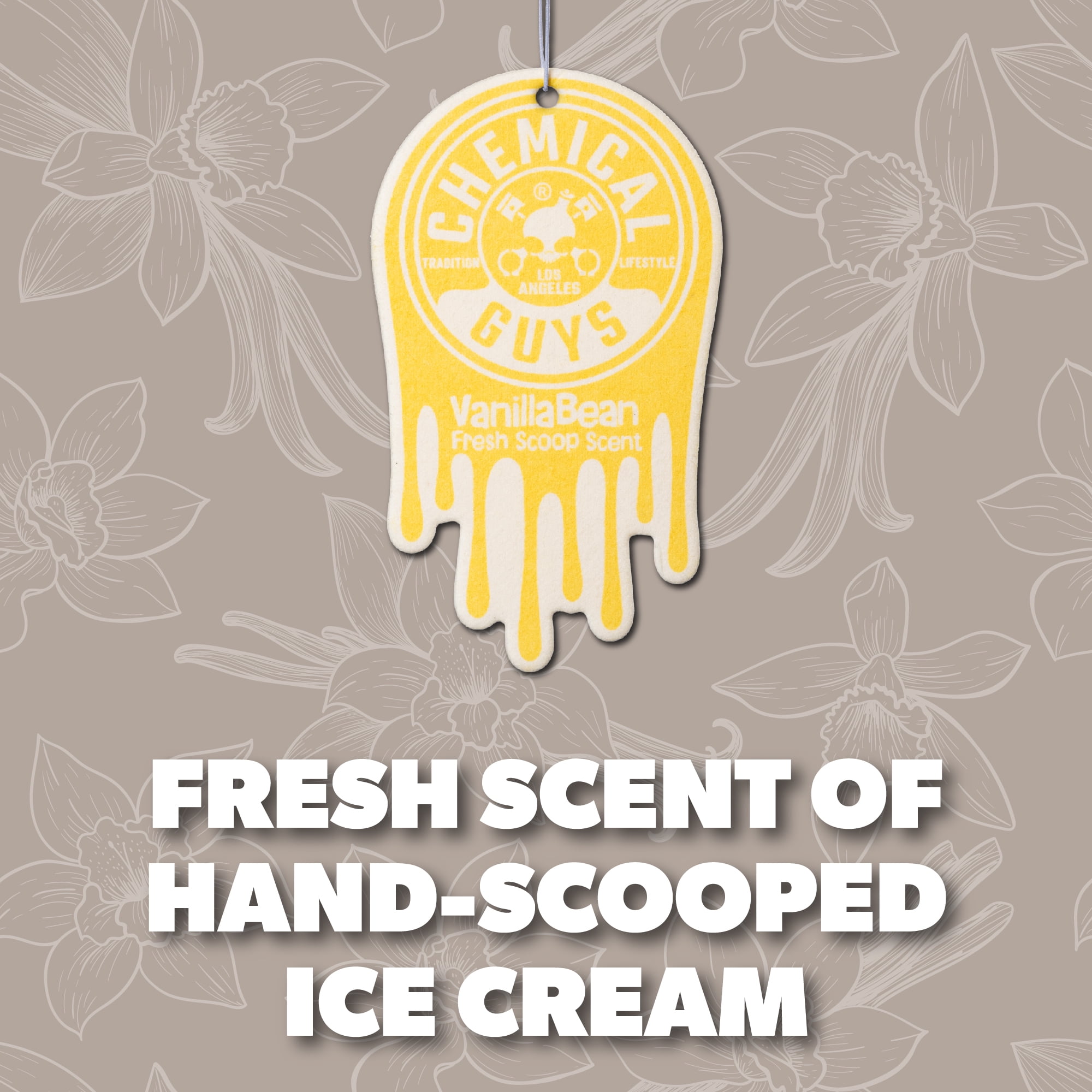 (3 pack) Chemical Guys Hanging Vanilla Bean Fresh Scoop Scent Air Freshener
