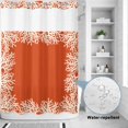 thumbnail image 2 of No Hook Shower Curtain, Coastal Coral Shower Curtains for Bathroom with See Through Top Window, Orange White Ocean Marine Nautical Beach Waterproof & Washable Bath Curtain Stall 48"x72", 2 of 9