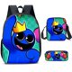thumbnail image 1 of New Arrival Anime Backpack Cartoon Print Rainbow Friend Primary School Student 7-piece Backpack Shoulder Bag Pencil Case, 1 of 1