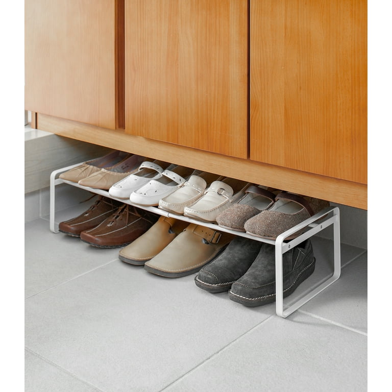 Black 4-Tier Metal Shoe Rack is Perfect Inside a Closet or in an Entryway  to Control Clutter - Holds 12 Pairs