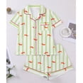 thumbnail image 5 of VONCOS Womens Short Sleeve Pajama Sets - Cute 2-Piece Button Down Pj Set with Shorts, Soft Breathable Summer Sleepwear,Green,Size XL, 5 of 6