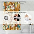 thumbnail image 6 of Boho Floral Bathroom Shower Curtain Vintage 70s Autumn Groovy Hippie with Hooks Polyester Waterproof Fabric Thanksgiving Harvest Decor Bathtub, 72x72 Inch Bright Orange, 6 of 6