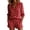 Red, variant on Polka Dot Two Piece Set for Women, Long Sleeve Button Down Shirt & Elastic Waist Shorts - Casual Summer Vacation Outfit with Pockets Red M
