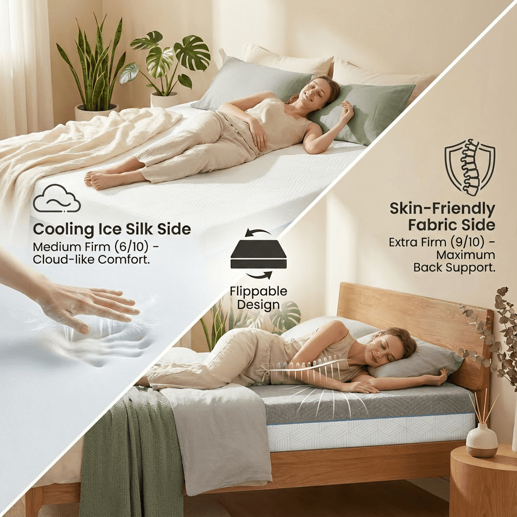 Extra Firm 12 Inch King Size Memory Foam Mattress in a Box, Dual-Sided High-Density Bed Mattress for Back Pain Relief, CertiPUR-US Certified