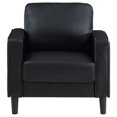 thumbnail image 4 of Pemberly Row Faux Leather Upholstered Track Arm Faux Leather Accent Chair Black, 4 of 11