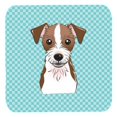 thumbnail image 1 of ""Caroline'S Treasures Bb1140Fc Posavasos De Espuma Checkerboard Blue Jack Russell Terrier (Juego De 4) 3.5"""" H X 3.5""" W Multicolor"", 1 of 1